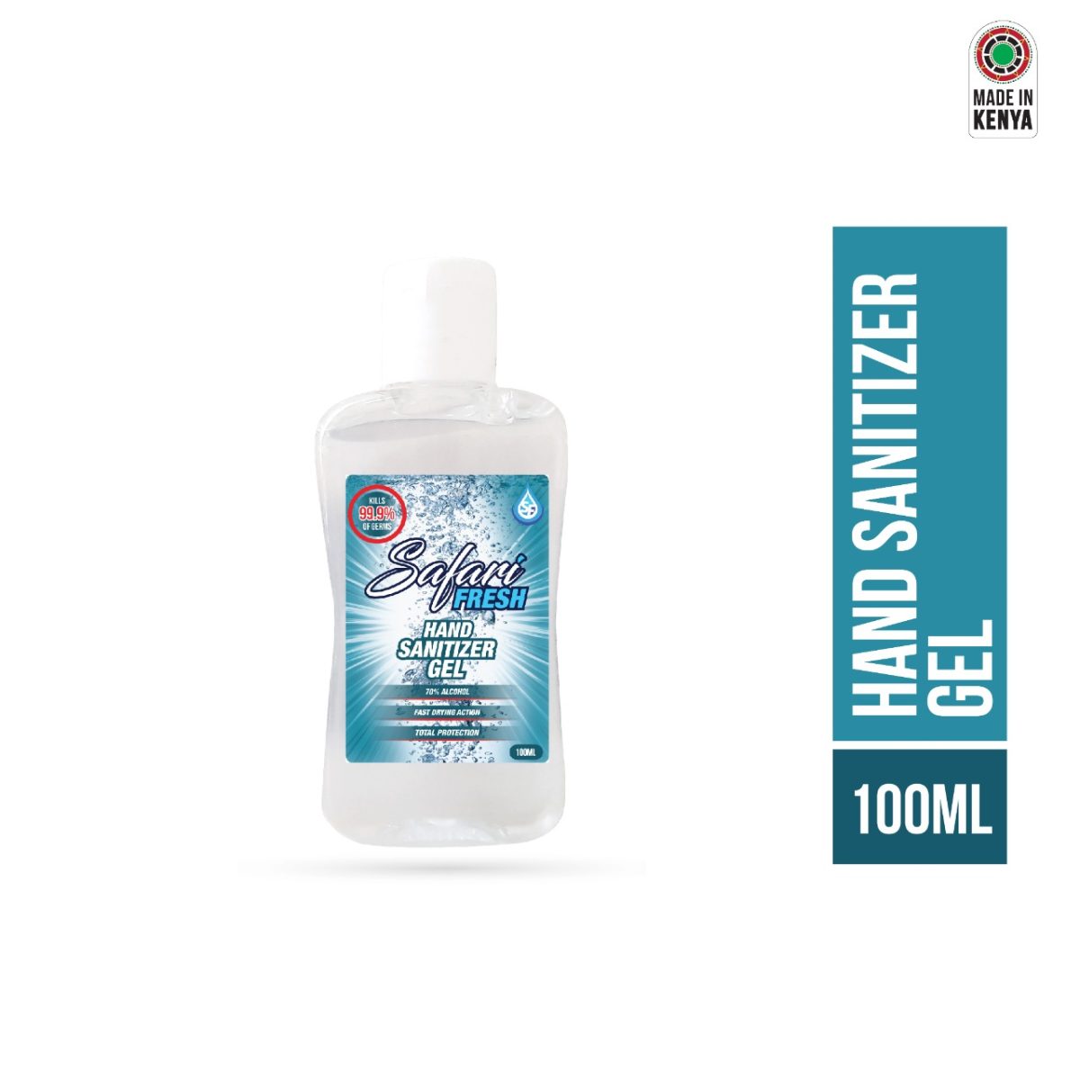 sanitizer 100ml single with text Safari Fresh Alcohol Based Hand Sanitizer Gel (100ml)