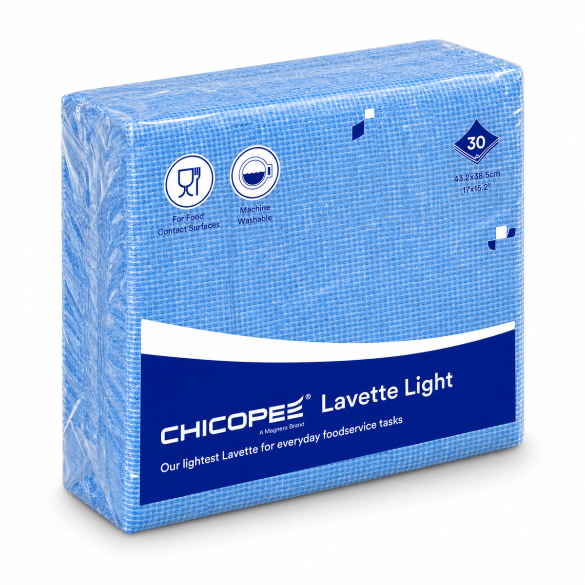 chicopee-lavette-light-blue-74550 Blue Chicopee Lavette Light wipes, 30-wipe pack, manufacturer code 74550